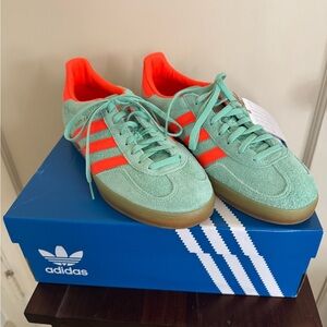 Adidas Mint and Neon Orange Trainers
